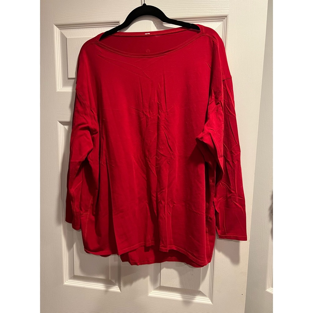 lululemon athletica Long Sleeve Red Top